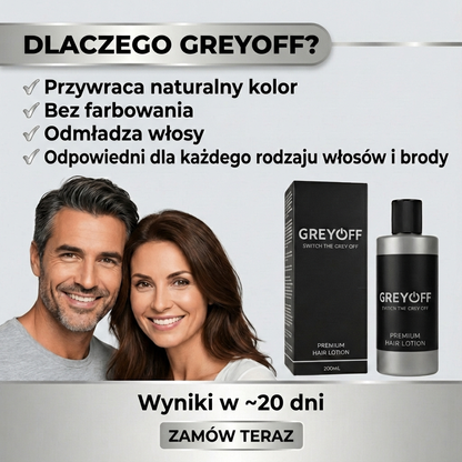 GreyOFF – Mniej siwych włosów. Bez farbowania. W naturalny sposób.